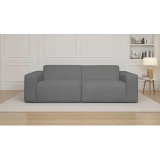 OTTO home 3-Sitzer »Koa, 228 cm, Modulsofa in Cord, Chenille, Struktur, Webstoff« Designsofa, weicher Lounge-Sitzkomfort, Welleunterfederung, bodentief, grau