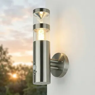 Außenlampe Wand Außenwandleuchte Edelstahl mit Bewegungsmelder GU10 IP44