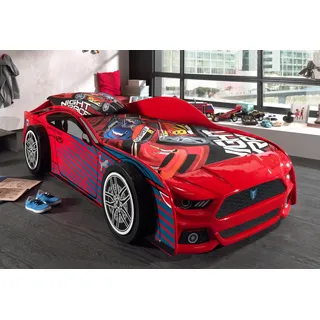 Vipack Spielbett Sport-Wagen Optik 90 x 200 cm MDF lackiert rot