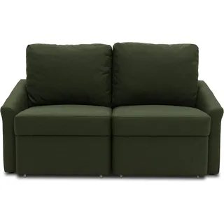 DOMO. collection Sofa Relax, 2-Sitzer Dauerschläfer, Boxspring Couch mit Schlaffunktion, Schlafsessel, Gästebett, Schlafsofa 168 x 96 x 86 cm (BxTxH), grün
