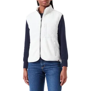 camel active Damen Teddy Weste mit Stehkragen Wollweiß, womenswear-XXL