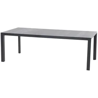 Siena Garden Silva Gartentisch 220 x 100 x 74 cm Anthrazit matt/Wood grey