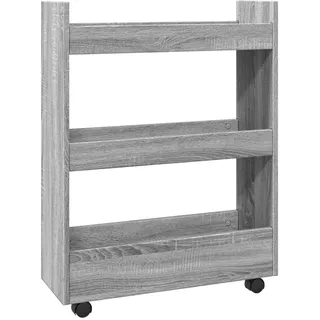 vidaXL Aufbewahrungswagen Schmal 3 Etagen Grau Sonoma Holzwerkstoff - Grau