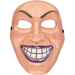 amscan 9918080 - Erwachsene Halloween Evil Grin Maske mit elastischer Krawatte