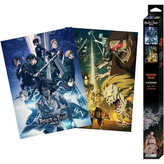 ABYstyle Attack on Titan Poster Set 2 Chibi Poster, Merhfarbig