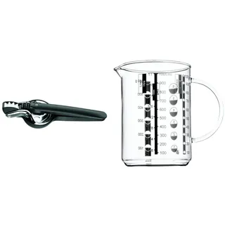 WMF Top Tools Zitruspresse manuell 8 cm, Cromargan Edelstahl, Hebel-Saftpresse & Gourmet Glas Messbecher 1l, hitzebeständiges Glas, Skalierung für Liter, Milliliter, Tassen und Gramm