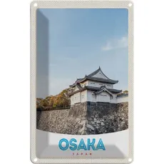Blechschild 20x30 cm - Osaka Japan Asien Haus Stadt