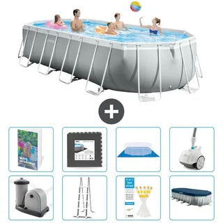 Prism Frame Pool Oval - 610x305x122 cm - 7-teilig S610 - Grau