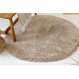 OTTO home Josetta Hochflorteppich Ø 200 cm Braun