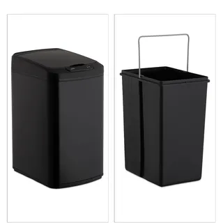 Relaxdays Sensor Mülleimer 12 l Schwarz