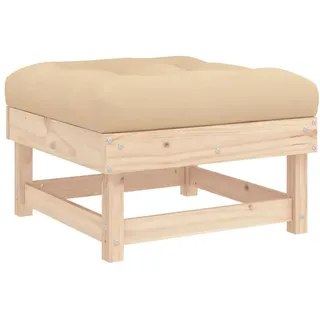 vidaXL Gartenhocker mit Kissen Massivholz Kiefer - Braun