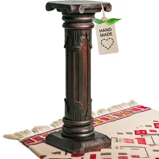 livasia edle Blumensäule Holz im Antik-Look – 60cm – Dekosäule aus Albiziaholz, Handgefertigt, Nachhaltig und Einzigartig aus Bali, Perfekt für Wohnzimmer, Flur oder Garten (Braun)