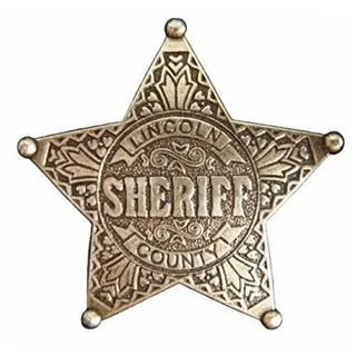 Denix - Amerikanischer Sheriffstern aus Messing - Cowboy Weston - Lincoln County -