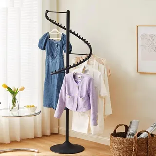 simdennr 71-Zoll-Spiral-Kleiderständer, 360° Drehbar Kleiderständer aus Metall, Freistehender Kleiderstange, Multifunktional Garderobenständer für Schlafzimmer, Wohnzimmer, Geschäfte