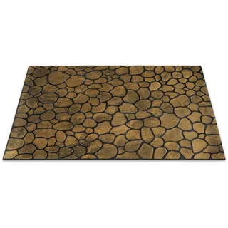 WECON HOME Fußmatte »Desert Pebble« rechteckig 4 mm Höhe Gummi, pflegeleicht, abwaschbar, rutschfest, Stein-Muster, goldfarben