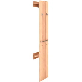 Musterring Garderobe »Sorrent, Garderobenpaneel, Wandregal, massiv Eiche« Flurgarderobe, B 38 / H 194 / T 23 cm, mit Ablage & Haken, braun