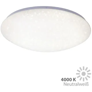 Briloner Leuchten LED Deckenleuchte Sternendekor, Neutralweißes Licht, Weiß, 48 cm