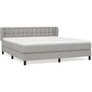 vidaXL Boxspringbett mit Matratze Hellgrau 160x200 cm Stoff - Grau