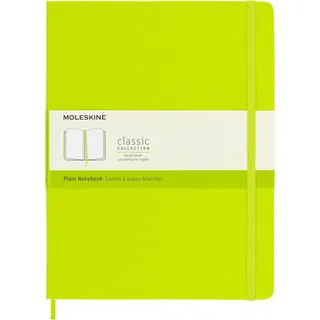 Moleskine Notizbuch mit linierten Seiten, Grün (Limone), XL 19x25cm blanko Hardcover 96 Blatt