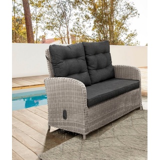 Destiny Loungesofa »MERANO II«, Aluminium, Polyrattan, 2er Sofa, inkl. Auflagen weiß