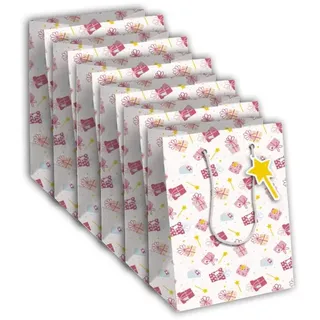 Clairefontaine 32469-3Cpack - Packung 6 Geschenktasche - Tüte Excellia, Format M (21,5x10,2x25,3 cm), 210g, geeignet für Geschenke, Magie - Rosa und Blau, 1 Pack
