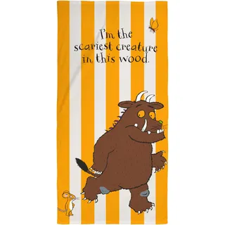 Der Grüffelo Offiziell Lizenziertes Kinderhandtuch | Superweiches Gefühl, Design „Woodland“ | Perfekt für Zuhause, Bad, Strand & Schwimmbad | Einheitsgröße 70 × 140 cm | Gelb