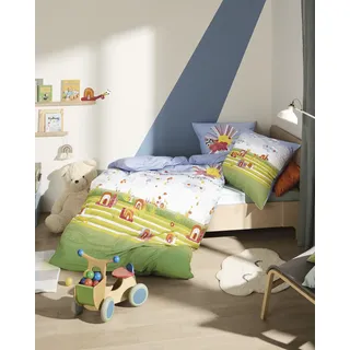 KAEPPEL Regenbogenrennschnecken Tiere Bunt 135 x 200 cm + 2 x 80 x 80 cm