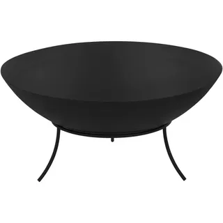 ECD Germany Feuerschale Ø50x24 cm aus Stahl mit 3 Füße für Grillabend, Feuerstelle für den Garten, Feuerkorb rund mit Dreibein-Gestell, Outdoor Feuertonne Schwarz, Metall, 50x24x50 Freizeit, Campingzubehör, Feuerschalen