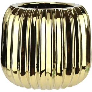 I.GE.A. Dekovase »Vase aus Keramik« Dekovase Blumenvase Modern für Tischdeko Tischvase Deko Trockenblume, goldfarben