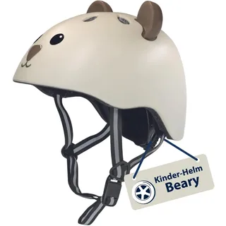 HUDORA Kinderhelm Beary - Bequemer Kleinkind-Helm in XXS/XS - Sicherer Fahrradhelm mit süßem Bären-Motiv - Hochwertiger Kinder-Helm für Mädchen & Jungen - Ideal für Laufrad / Scooter & Fahrrad