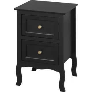 Nachtische Kommode - Klein Sideboard - Barock - Schwarz - 40x30x60cm - Schwarz