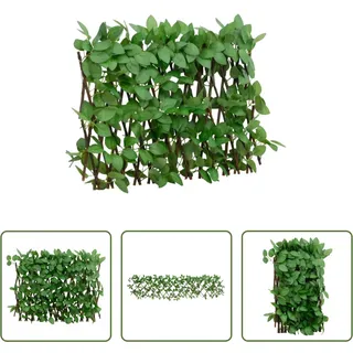 The Living Store Rankgitter mit Künstlichem Efeu Erweiterbar Grün 180x30 cm