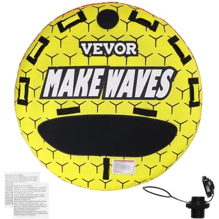 VEVOR Schleppschlauch zum Bootfahren, Aufblasbare Bootsschläuche und Schleppboote für 1–3 Personen, 510 lbs, 63 Zoll runde Wassersport-Schleppschläuche zum Ziehen von Booten, Vollnylon-Überzug