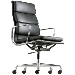 Vitra Bürodrehsessel Soft-Pad schwarz, Designer Charles & Ray Eames, 102-114x58x59-65 cm