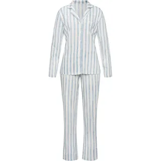 VIVANCE DREAMS Damen Pyjama blau-rosa-gestreift Gr.32/34