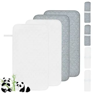 4PCS Wickelauflagen gesteppt wasserdicht Baby Windel wickeln Pad Liner waschbar wiederverwendbar Windel wechselnde Einlagen für Bassinet Kinderwagen Bett 68 x 37cm//26.5 x 14.3 Zoll