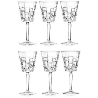 RCR 27435020006 Etna Weingläser 6er Set, Kristallglas, einzigartiges und modernes Design, Geschenk für neue Hausbesitzer, Geburtstage, Anlässe, für Rot- und Weißwein, 280 ml