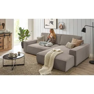 Home Affaire »NEU: SHERWOOD XXL 284, Big-Sofa L-Form, tiefe Sitzfläche 95 cm, Cord« Recamiere rechts/links, als Schlafsofa stellbar, Cord u. Leinenoptik
