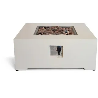 Happy Cocooning Estate Square 88 Gaskamin - Feuertisch - Oyster Beige - 88x88x36 cm - Beige