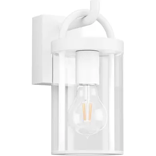 Klighten Außenwandleuchte Vintage, Weiß, Wandleuchte Aussen Industrial, Außenlampe Industrie, E27 Wandlampe, Aluminium Außenleuchte, für Terrasse Garten Fassaden, 40W Max, IP44, ohne Leuchtmittel