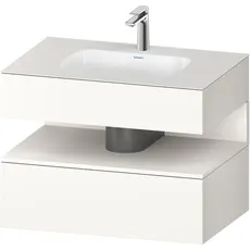 Duravit Qatego Einbauwaschtisch mit Konsolenwaschtischunterbau, 800x550x600mm, Nische Weiß Supermatt, QA4785084, Farbe: Weiß Supermatt/mit Nischenbeleuchtung