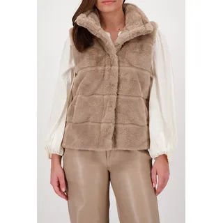Monari Fellimitatweste »Weste Basic fake fur« Mit Rundhalsausschnitt mit Stehkragen