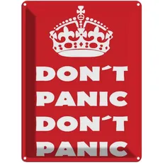 Blechschild 30x40 cm - Don't Panic don't panic