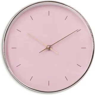 Wall-Art Wanduhr Minimalistisch Ø 25 cm Rosa und Roségold-Optik