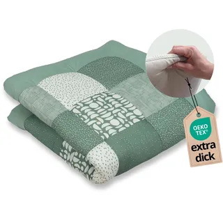 ULLENBOOM Krabbeldecke für Baby 120x120 cm - Dick und weich gepolstert | Außenmaterial: 100% Baumwolle, Alle Materialien OEKO-TEX zertifiziert, Made in EU, Schadstoffgeprüft und waschbar