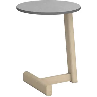 Dieter Knoll Gartenbeistelltisch , Eschefarben, Hellgrau , Holz, Kunststoff , Esche , massiv , rund , eckig, rund , 30x50x30 cm , wetterfest , Gartenmöbel, Gartentische, Loungetische
