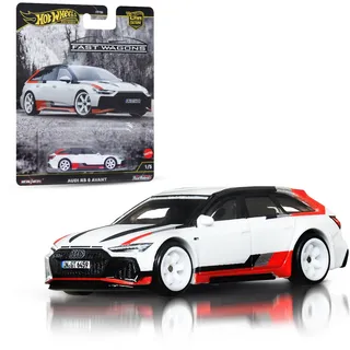 Hot Wheels Premium Car Culture Sammel-Spielzeugauto, Die-Cast Mazda RX3 Wagon im Maßstab 1:64, Fast Wagons Fahrzeug mit Real Riders-Rädern, JBK51