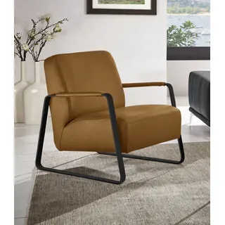 W.Schillig Cocktailsessel quadroo Velourgewebe 65 x 82 x 82 cm Gelb mit Kissen