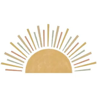 NiceNaiils 1 Pcs wandtattoo kinderzimmer, Wandtattoo Sonne Boho Wandsticker Boho Sonnenaufgang Wandaufkleber Kinderzimmer Wanddeko für Mädchen, Schlafzimmer, Babyzimmer, Wohnzimmer