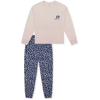 Schlafanzug SCHIESSER "Pyjama Teens Nightwear", Jungen, Gr. 176, schwarz (beige, blau), Obermaterial: 100% Baumwolle CO., Homewear-Sets Schlafanzug